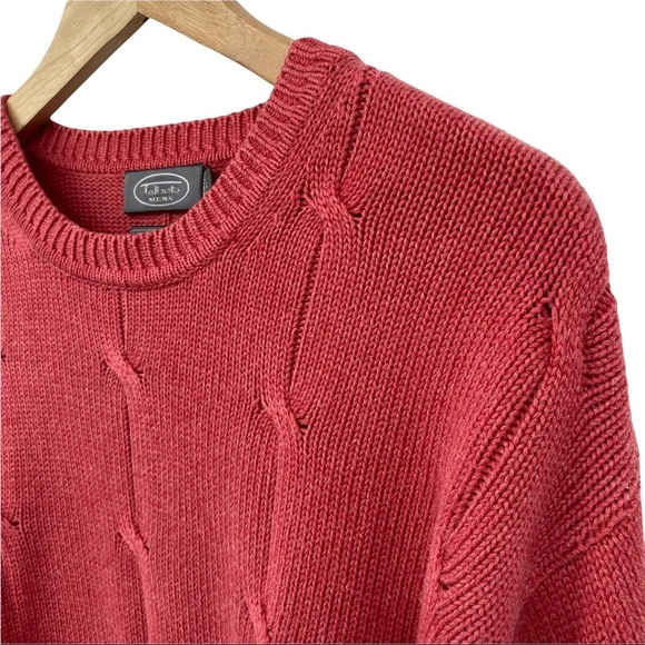 Talbots Mens Pima Cotton Crewneck Sweater Size Large Coral Orange - Picture 9 of 16